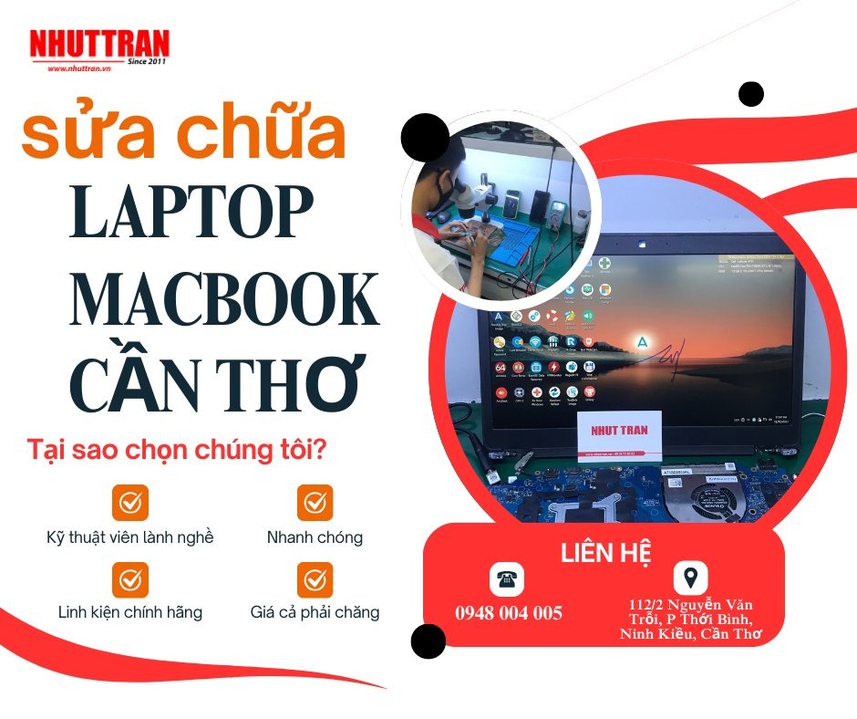 Nhựt Trân sửa chữa Macbook tại Cần Thơ hiệu quả và nhanh chóng