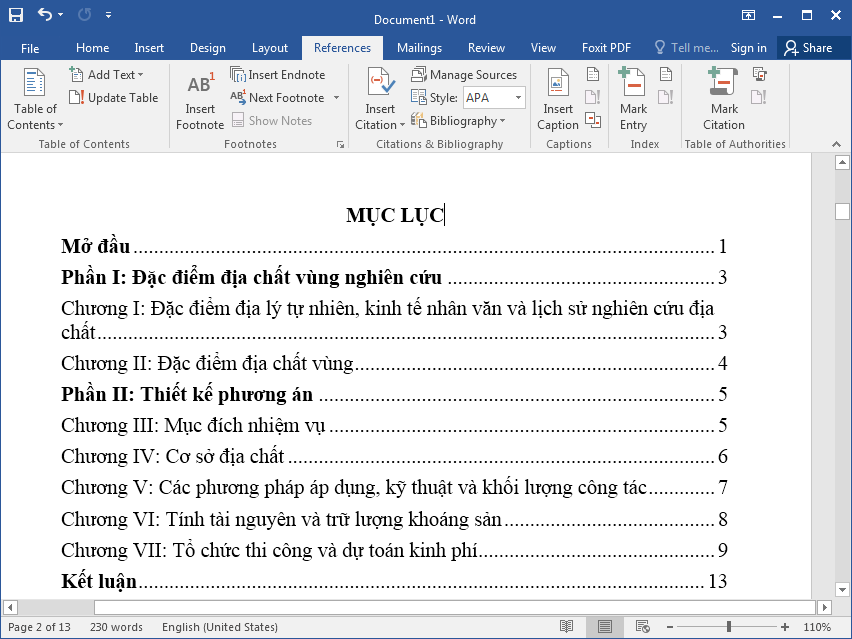 Một số lỗi thường gặp khi tạo mục lục trong Word