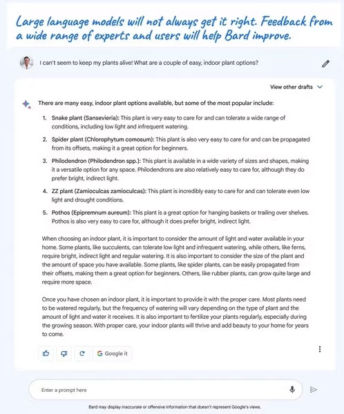 Bard AI của Google đã có sẵn để thử nghiệm
