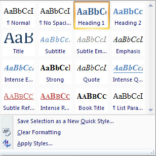 Save Selection as New Quick Style