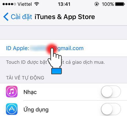 Chỉ vào tên tài khoản đang đăng nhập