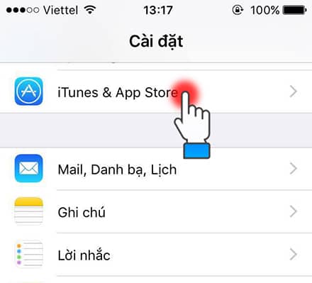 Chọn iTunes & Appstore