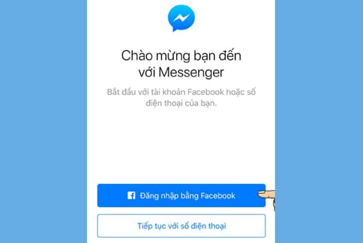 Đăng nhập ứng dụng messenger
