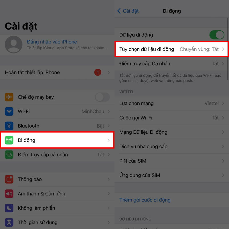 Kích hoạt 5G bước 1 Kích hoạt 5G bước 1