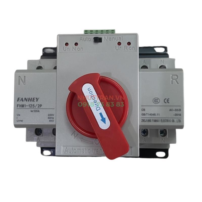 ATS 1 phase 2P 220V 125A chuyển chậm FANHEY FHM1-125/2P
