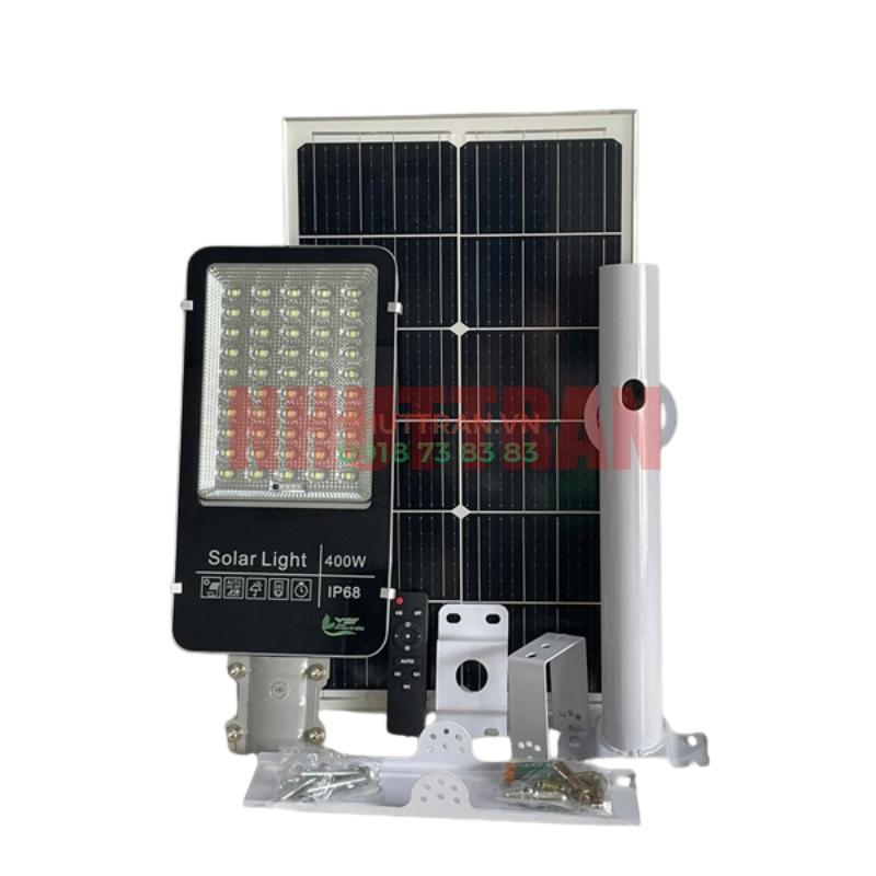 Đèn đường năng lượng mặt trời 400W, 50 chip led 5054, 6 viên pin 32700, tấm pin mono 600x350