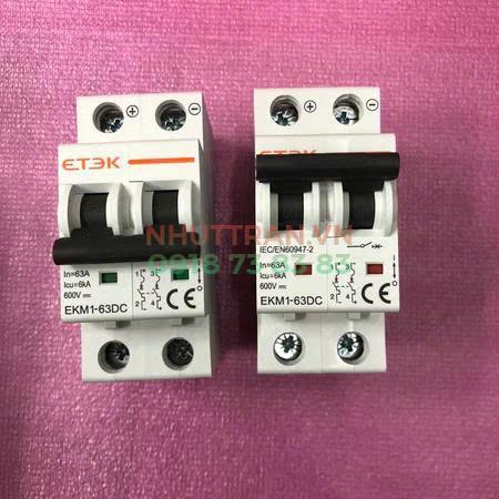 MCB DC, CB DC, APTOMAT DC ETEK 2 pha 63A