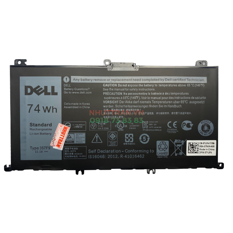 Pin Dell 357F9, Pin Dell Inspiron 15 5000 5576 5577, 15 7000 7557 7559 7566 7567 7568 7759