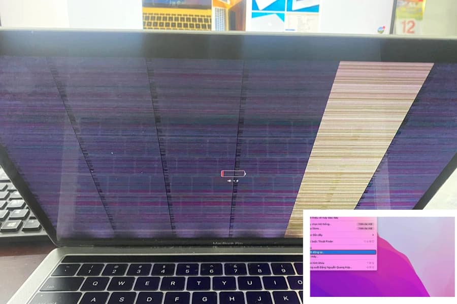 Màn hình Macbook bị loang màu