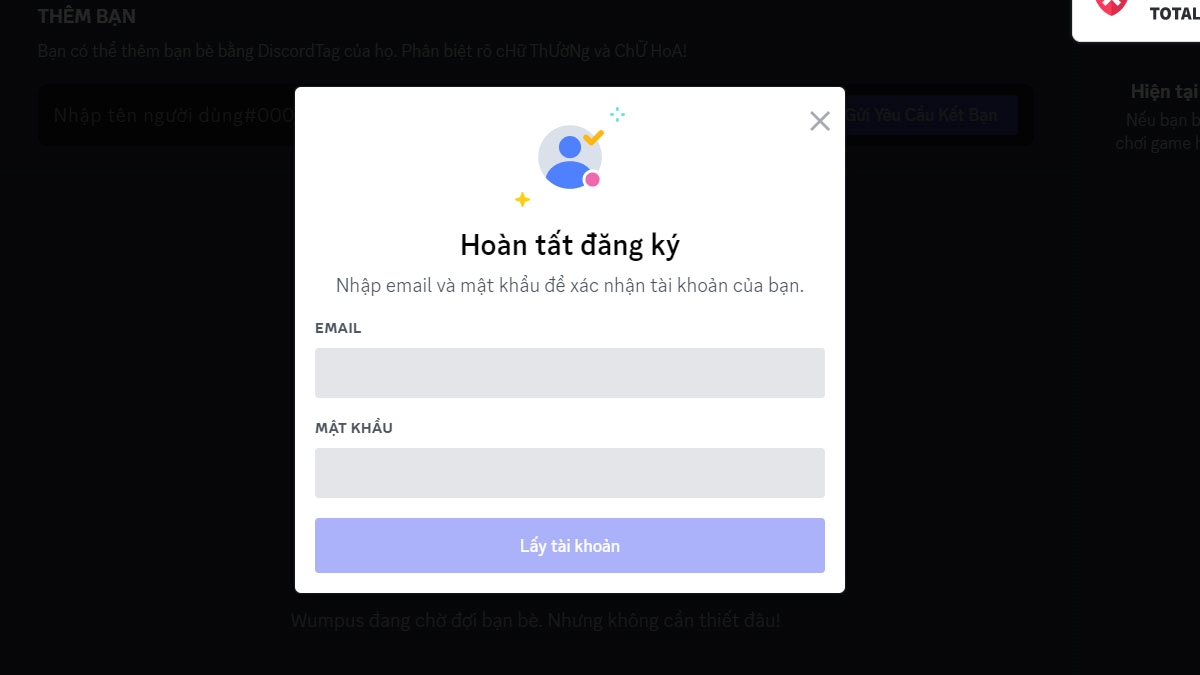 Nhập email xác nhận.