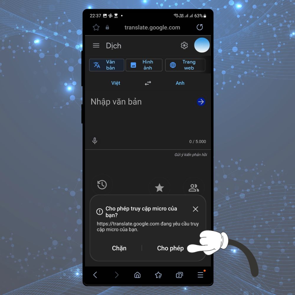 Sau khi nhấn vào biểu tượng mic