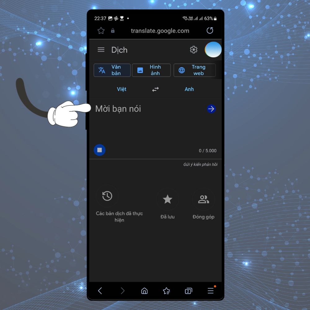 Khi microphone đã sẵn sàng, bạn có thể bắt đầu nói.