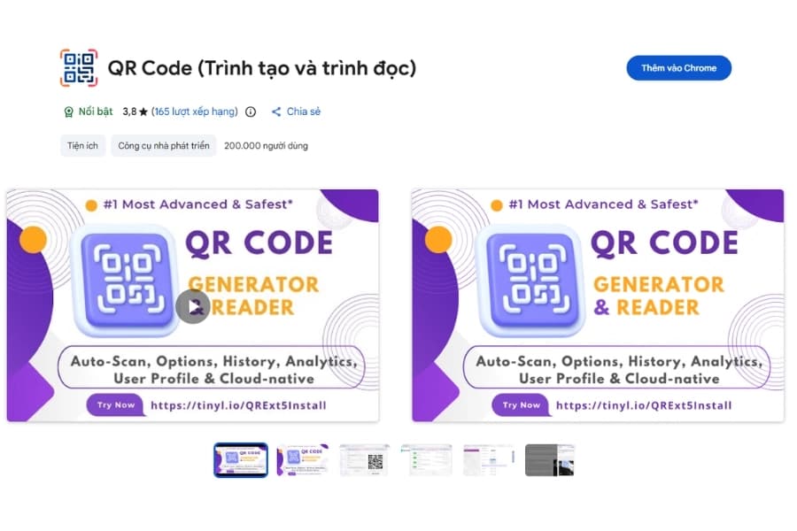 Cài đặt tiện ích mở rộng (Extension) để quét mã QR