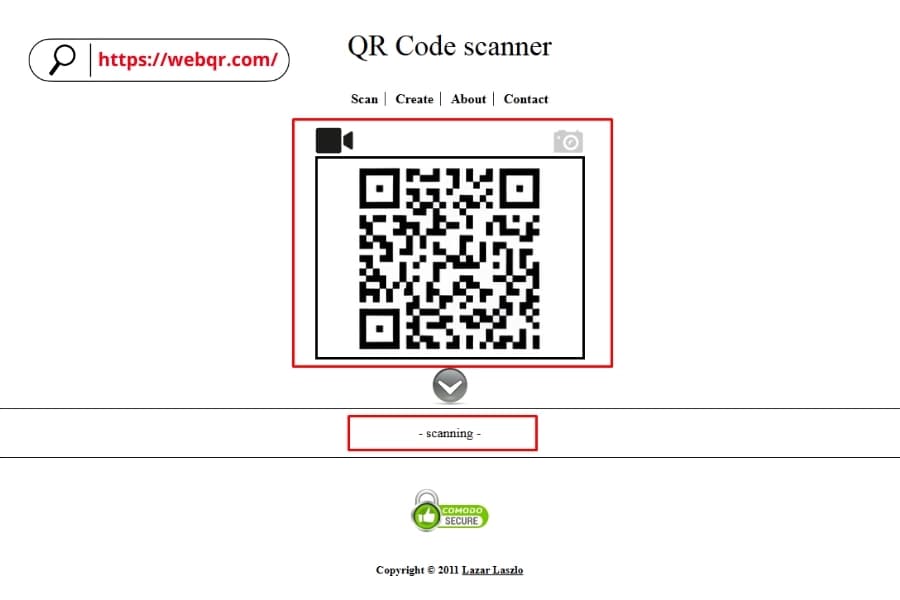 Sử dụng trang web WebQR.com để quét mã QR