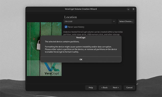 VeraCrypt cũng dễ bị xóa hoặc hỏng dữ liệu không mong muốn