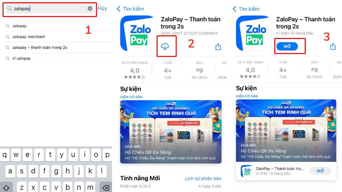 Cách tải ứng dụng ZaloPay với điện thoại IOS