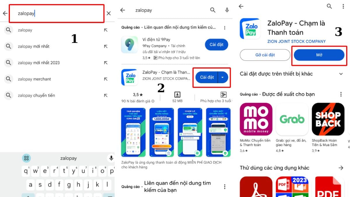 Cách tải ứng dụng ZaloPay với điện thoại Android
