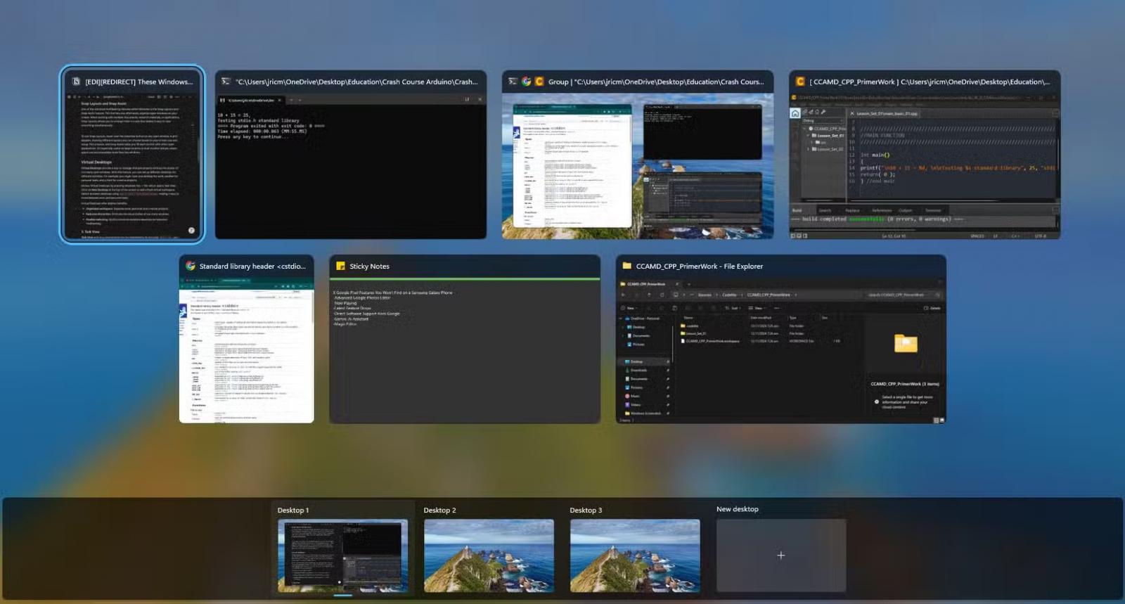 Xem tất cả các cửa sổ bằng Task View Xem tất cả các cửa sổ bằng Task View