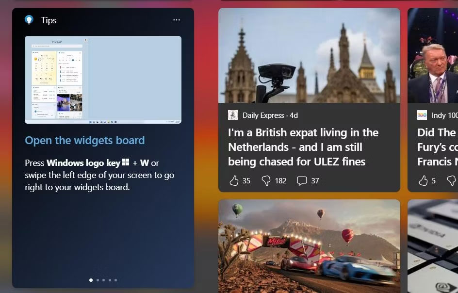 Widget Tips trên Windows 11